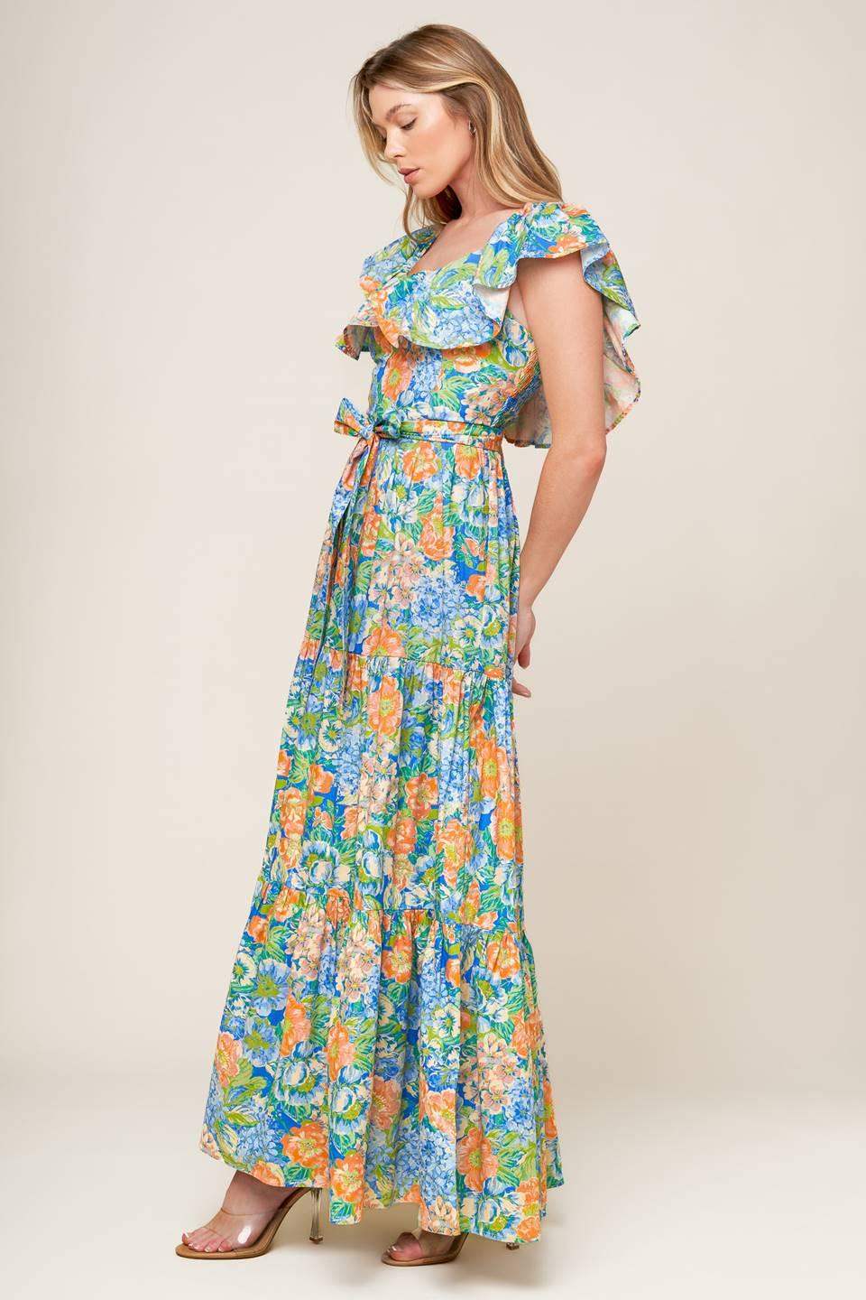 DELIGHTFUL GARDEN PARTY WOVEN MAXI DRESS - Flying Tomato - Flyclothing LLC