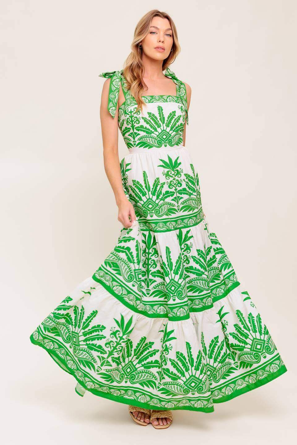 DREAM WALKER OLIVE WOVEN MAXI DRESS - Flying Tomato - Flyclothing LLC