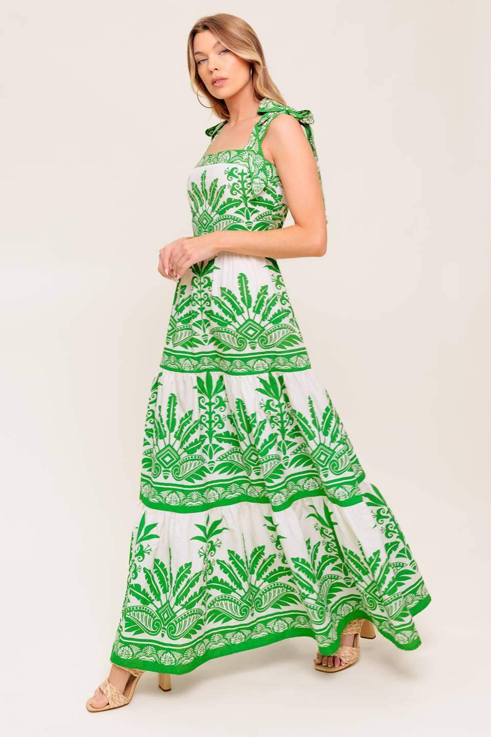 DREAM WALKER OLIVE WOVEN MAXI DRESS - Flying Tomato - Flyclothing LLC