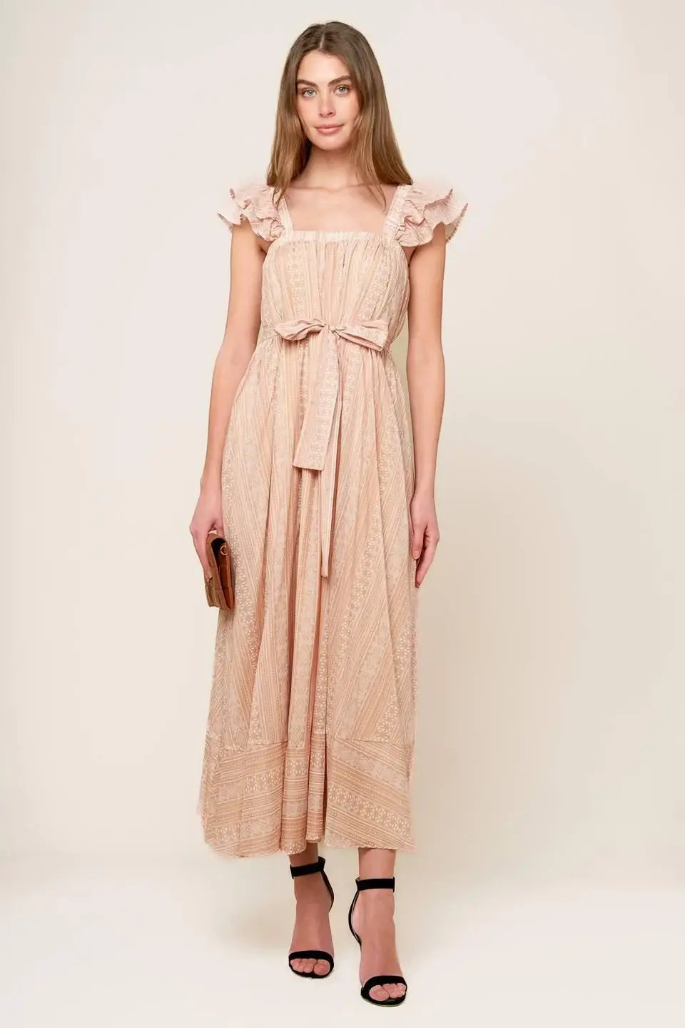 FROLIC THROUGH FIELDS WOVEN MIDI DRESS - Flying Tomato - Flyclothing LLC
