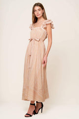 FROLIC THROUGH FIELDS WOVEN MIDI DRESS - Flying Tomato - Flyclothing LLC