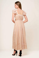 FROLIC THROUGH FIELDS WOVEN MIDI DRESS - Flying Tomato - Flyclothing LLC