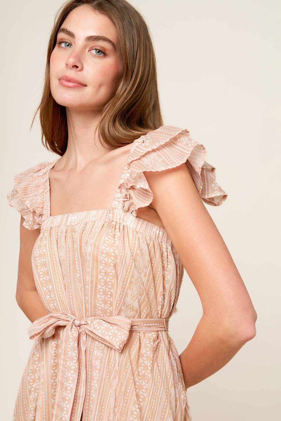 FROLIC THROUGH FIELDS WOVEN MIDI DRESS - Flying Tomato - Flyclothing LLC