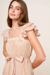 FROLIC THROUGH FIELDS WOVEN MIDI DRESS - Flying Tomato - Flyclothing LLC