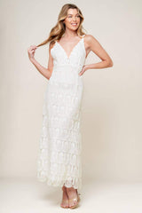 LOVING MENTALITY WHITE WOVEN LACE MIDI DRESS - Flying Tomato - Flyclothing LLC