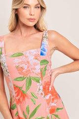 PEACH PETAL WOVEN MIDI DRESS - Flying Tomato - Flyclothing LLC