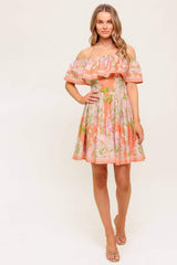 WHISPERING CORAL WOVEN MINI DRESS - Flying Tomato - Flyclothing LLC