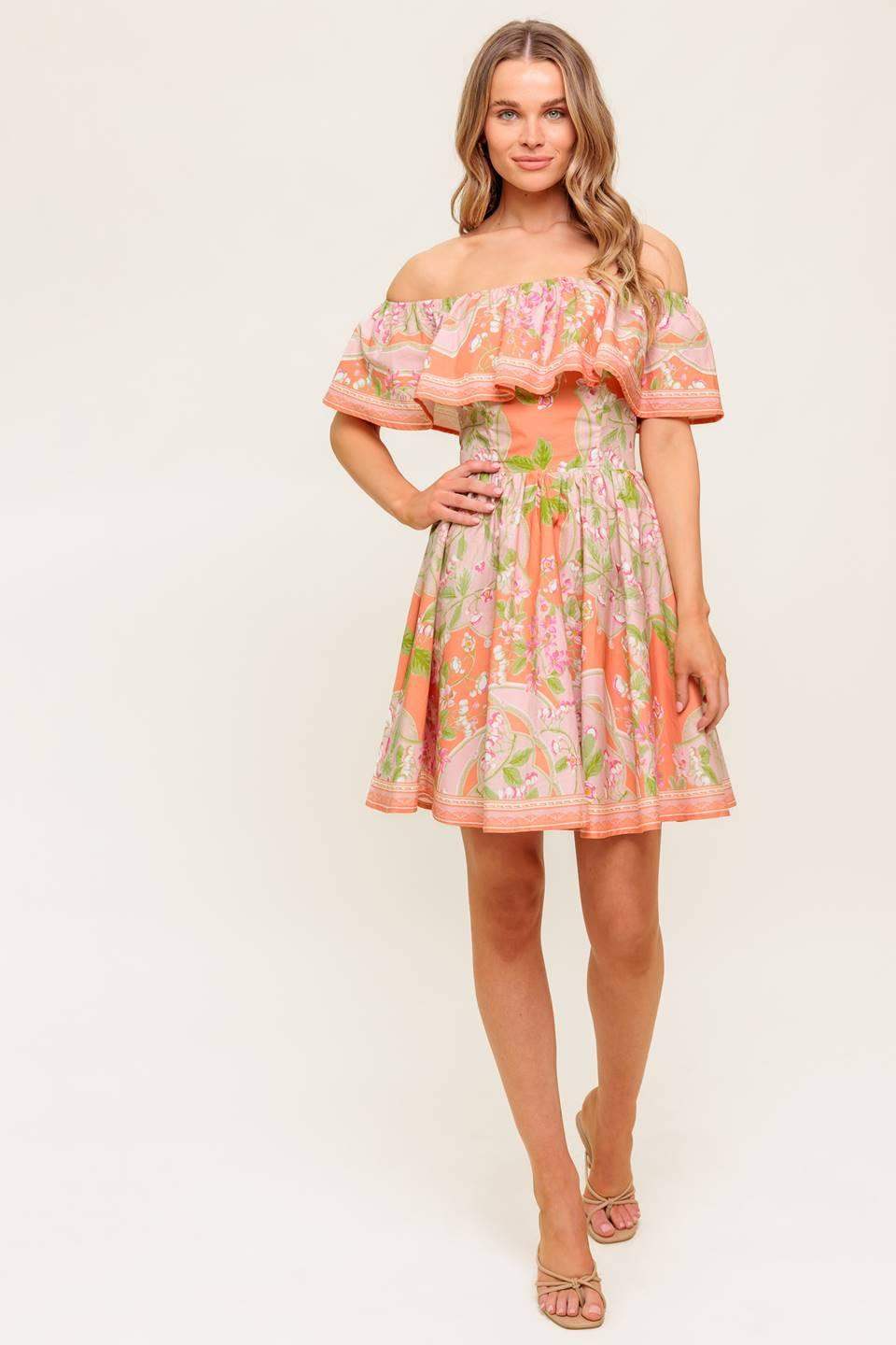 WHISPERING CORAL WOVEN MINI DRESS - Flying Tomato - Flyclothing LLC