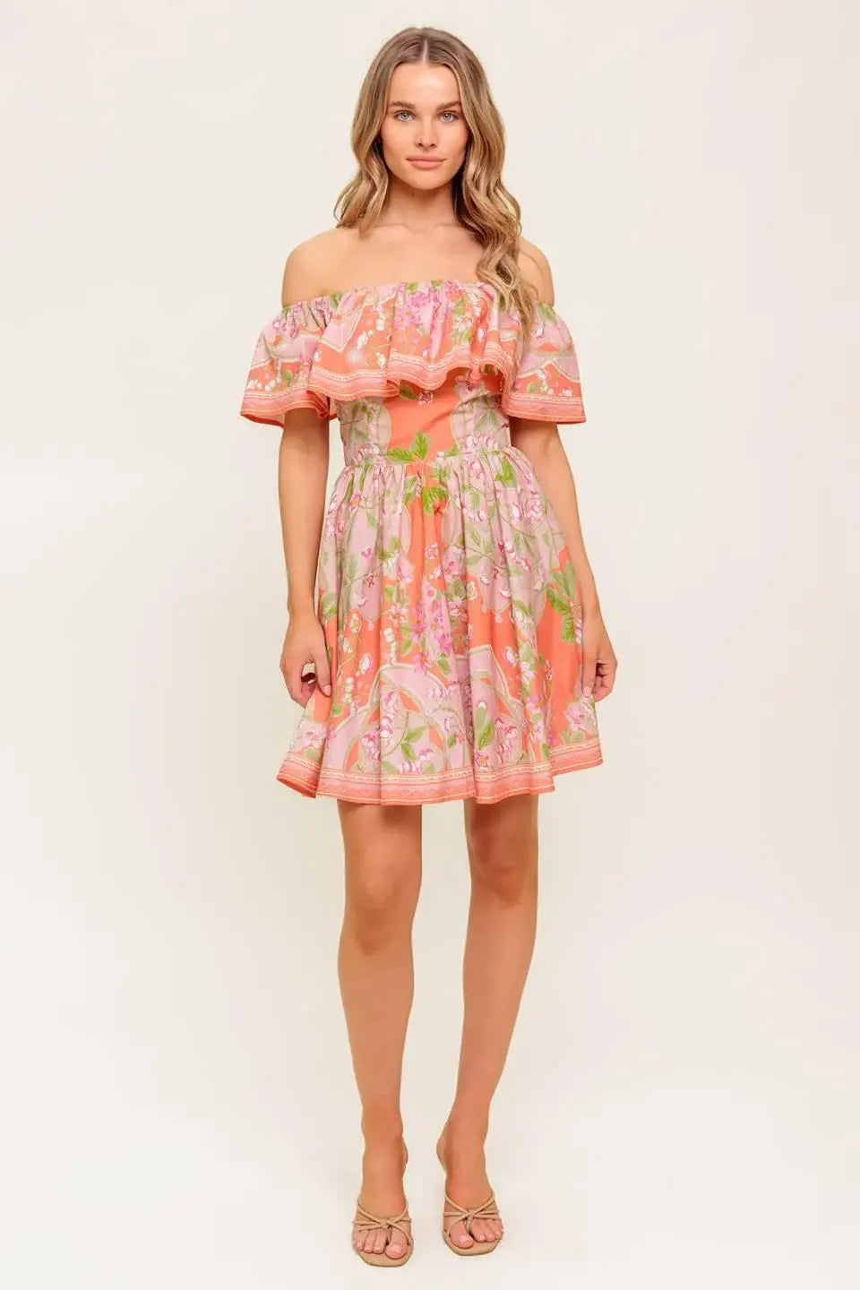 WHISPERING CORAL WOVEN MINI DRESS - Flying Tomato - Flyclothing LLC