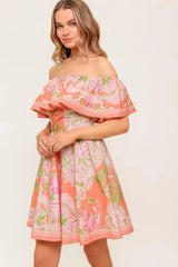 WHISPERING CORAL WOVEN MINI DRESS - Flying Tomato - Flyclothing LLC