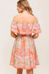 WHISPERING CORAL WOVEN MINI DRESS - Flying Tomato - Flyclothing LLC