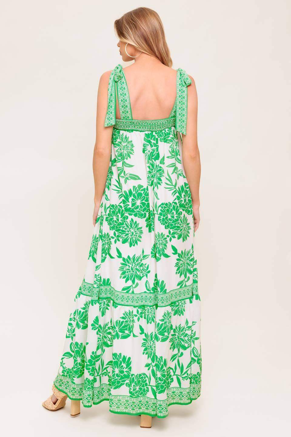 GARDEN TALES WOVEN MAXI DRESS - Flying Tomato - Flyclothing LLC