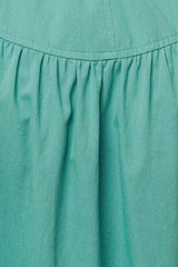 WISHING WELL TEAL GREEN WOVEN MIDI DRESS - Flying Tomato - Flyclothing LLC