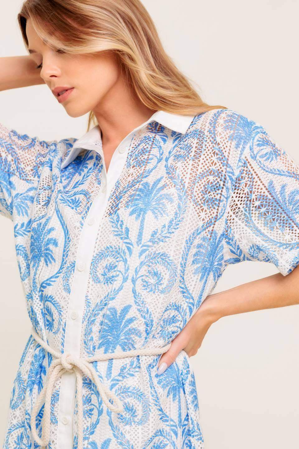 GENTLE SPIRIT WOVEN LACE MINI DRESS - Flying Tomato - Flyclothing LLC