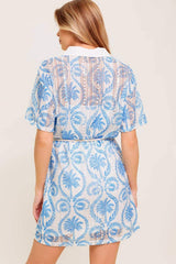 GENTLE SPIRIT WOVEN LACE MINI DRESS - Flying Tomato - Flyclothing LLC