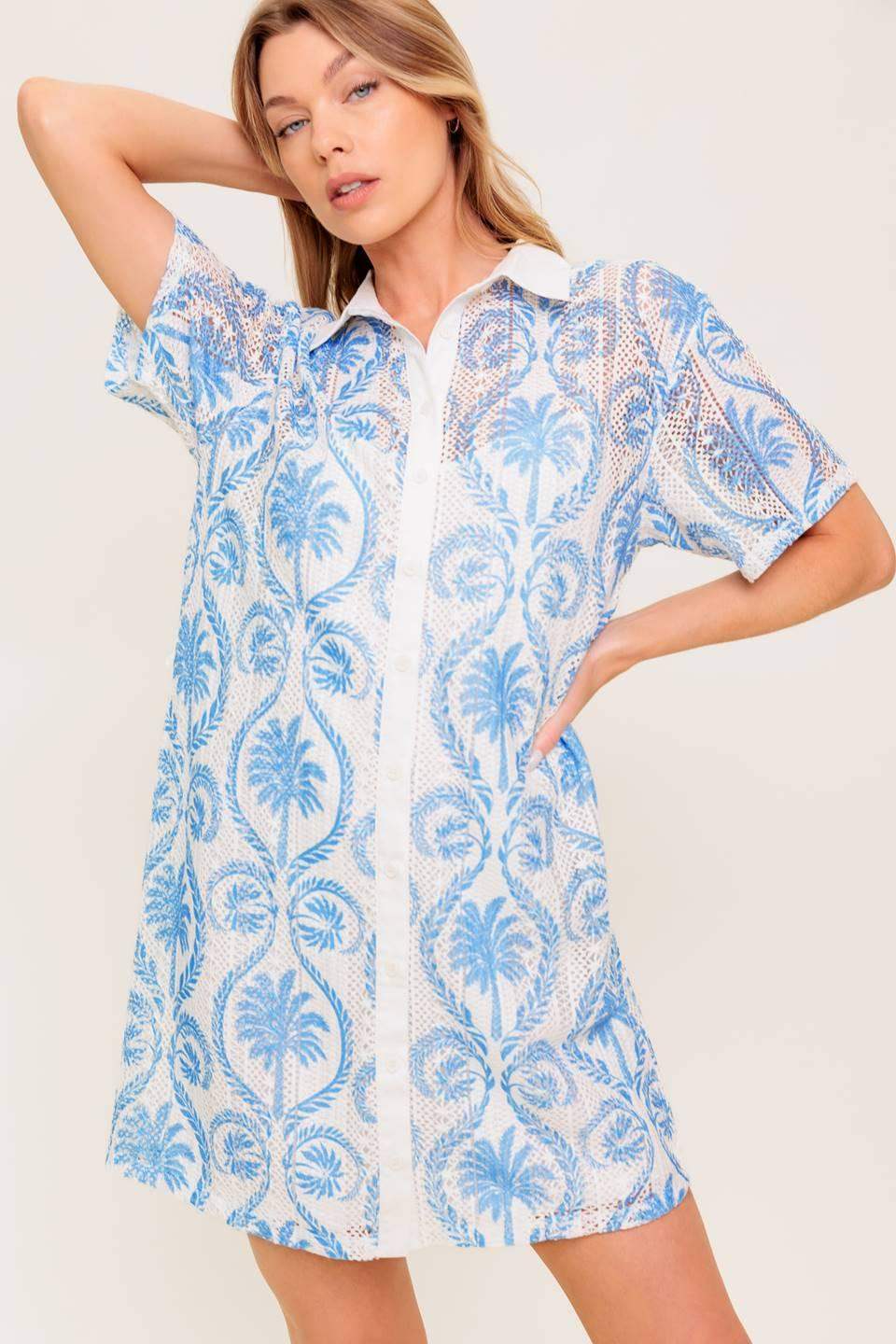 GENTLE SPIRIT WOVEN LACE MINI DRESS - Flying Tomato - Flyclothing LLC