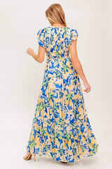 ECHOES OF YOU FLORAL WOVEN MAXI DRESS - Flying Tomato - Flyclothing LLC