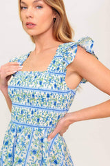 FAIRFAX GERANIUM WOVEN MINI DRESS - Flying Tomato - Flyclothing LLC