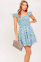 FAIRFAX GERANIUM WOVEN MINI DRESS - Flying Tomato - Flyclothing LLC