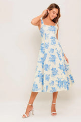 BLUEBELL BREEZE WOVEN MIDI DRESS - Flying Tomato - Flyclothing LLC