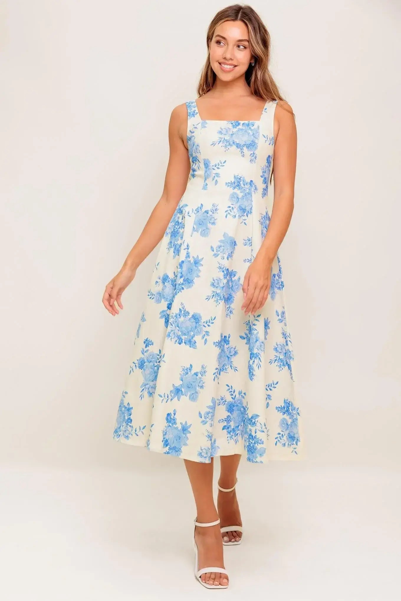 BLUEBELL BREEZE WOVEN MIDI DRESS - Flying Tomato - Flyclothing LLC