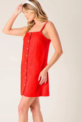 CHASING JOY RED WOVEN MINI DRESS - Flying Tomato - Flyclothing LLC