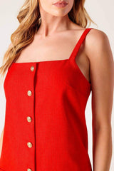 CHASING JOY RED WOVEN MINI DRESS - Flying Tomato - Flyclothing LLC