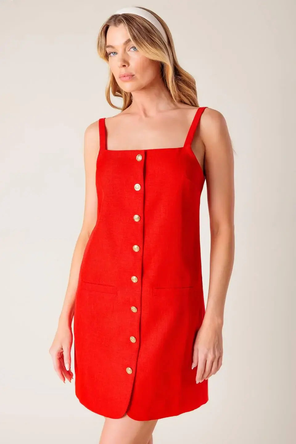 CHASING JOY RED WOVEN MINI DRESS - Flying Tomato - Flyclothing LLC