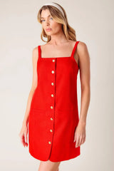 CHASING JOY RED WOVEN MINI DRESS - Flying Tomato - Flyclothing LLC