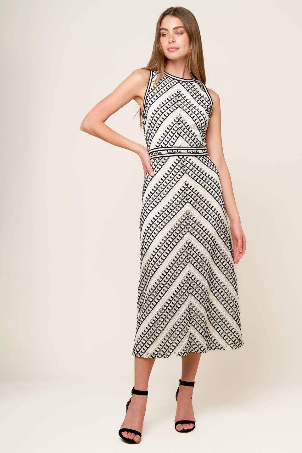 TERRIFIC TIMING CROCHET MIDI DRESS - Flying Tomato - Flyclothing LLC