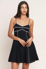 ALL EYES ON YOU WOVEN MINI DRESS - Flying Tomato - Flyclothing LLC