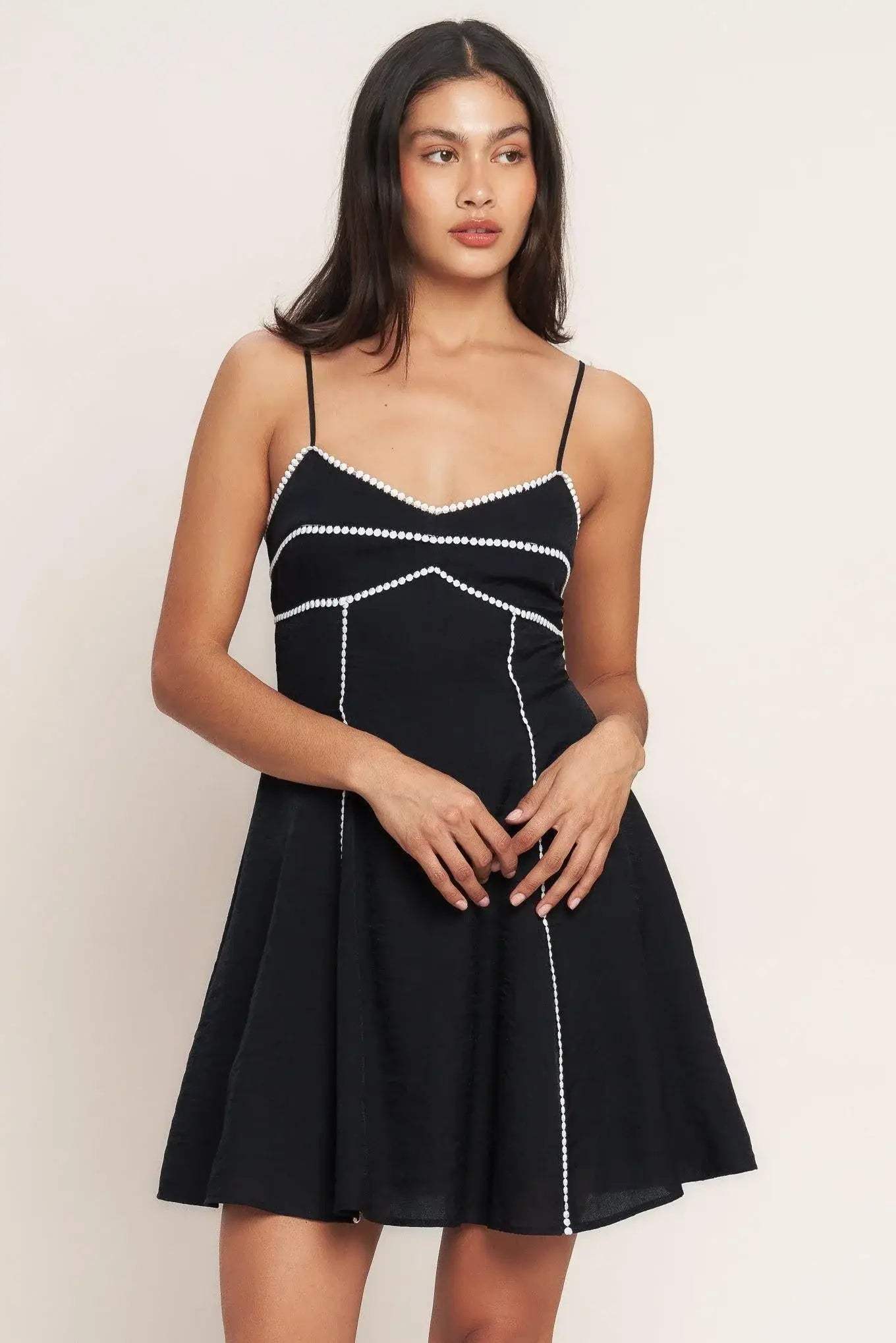 ALL EYES ON YOU WOVEN MINI DRESS - Flying Tomato - Flyclothing LLC