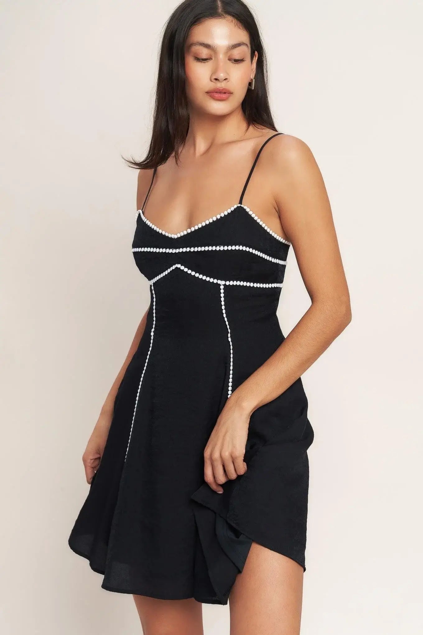 ALL EYES ON YOU WOVEN MINI DRESS - Flying Tomato - Flyclothing LLC