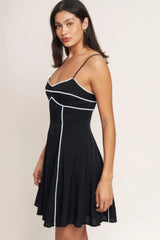ALL EYES ON YOU WOVEN MINI DRESS - Flying Tomato - Flyclothing LLC