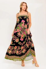 SUMMER GLOW BLACK WOVEN MAXI DRESS - Flying Tomato - Flyclothing LLC