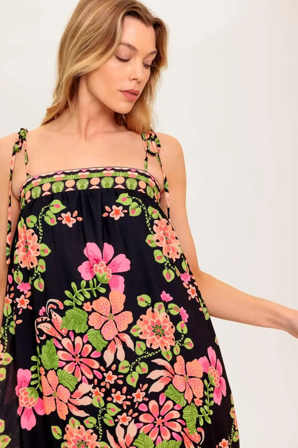 SUMMER GLOW BLACK WOVEN MAXI DRESS - Flying Tomato - Flyclothing LLC