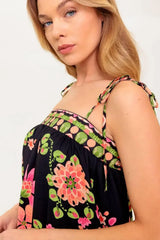 SUMMER GLOW BLACK WOVEN MAXI DRESS - Flying Tomato - Flyclothing LLC