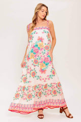 SUMMER GLOW IVORY WOVEN MAXI DRESS - Flying Tomato - Flyclothing LLC