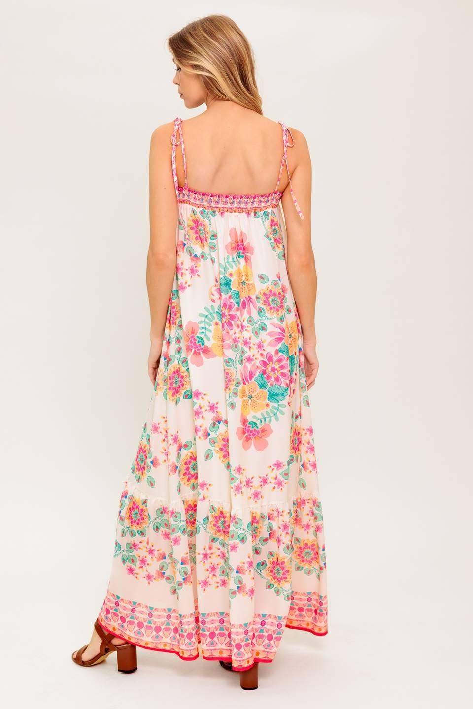 SUMMER GLOW IVORY WOVEN MAXI DRESS - Flying Tomato - Flyclothing LLC