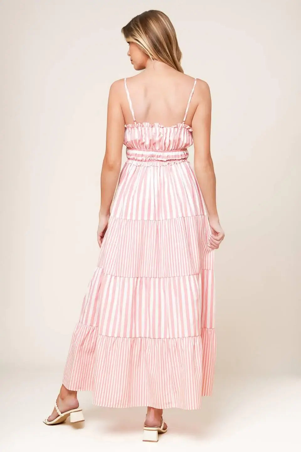 GIA PEONY PINK WOVEN MAXI DRESS - Flying Tomato - Flyclothing LLC