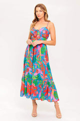 SLOW MOTION LOVE WOVEN MIDI DRESS - Flying Tomato - Flyclothing LLC