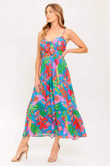 SLOW MOTION LOVE WOVEN MIDI DRESS - Flying Tomato - Flyclothing LLC