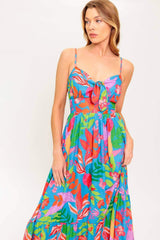 SLOW MOTION LOVE WOVEN MIDI DRESS - Flying Tomato - Flyclothing LLC