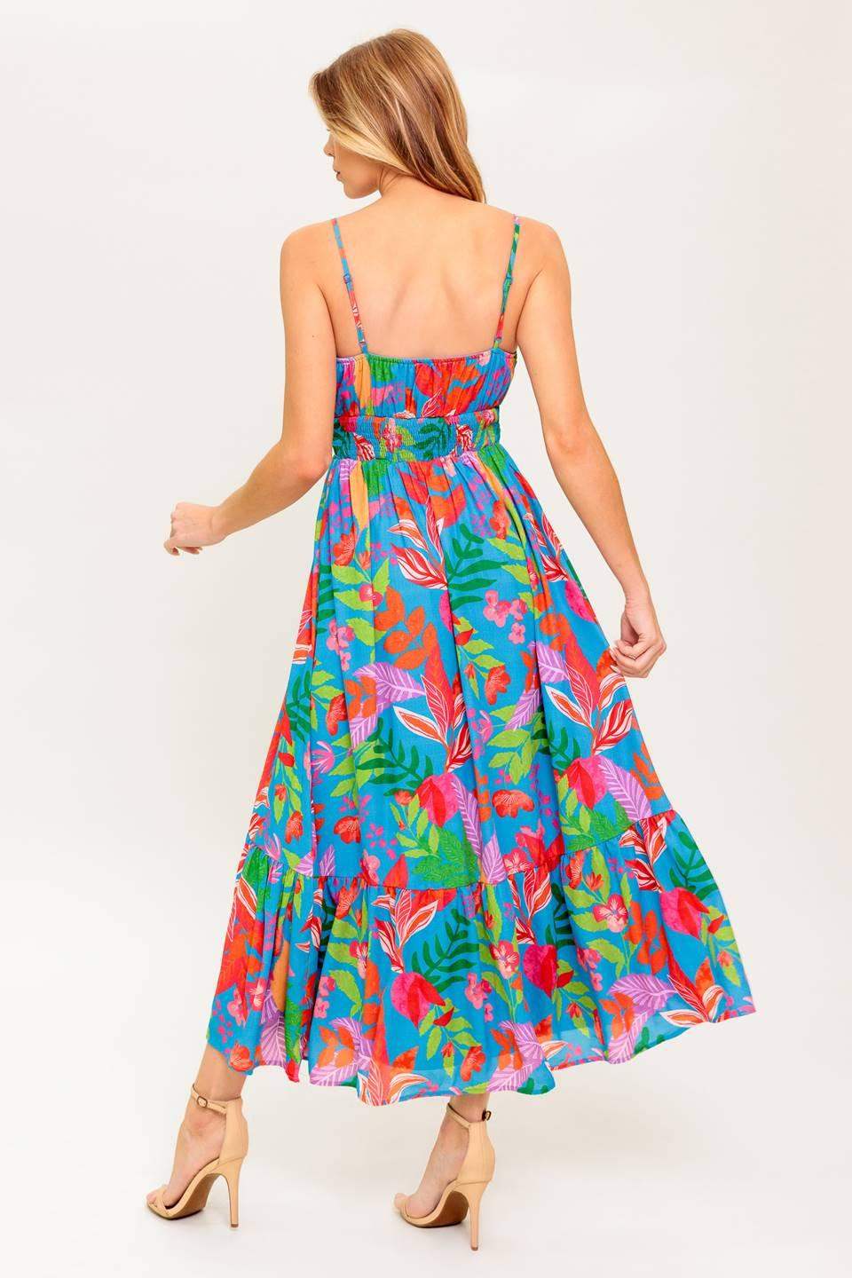 SLOW MOTION LOVE WOVEN MIDI DRESS - Flying Tomato - Flyclothing LLC