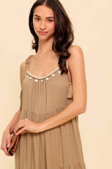 WORLD OF POSSIBLILITIES TAUPE WOVEN MAXI DRESS - Flying Tomato - Flyclothing LLC