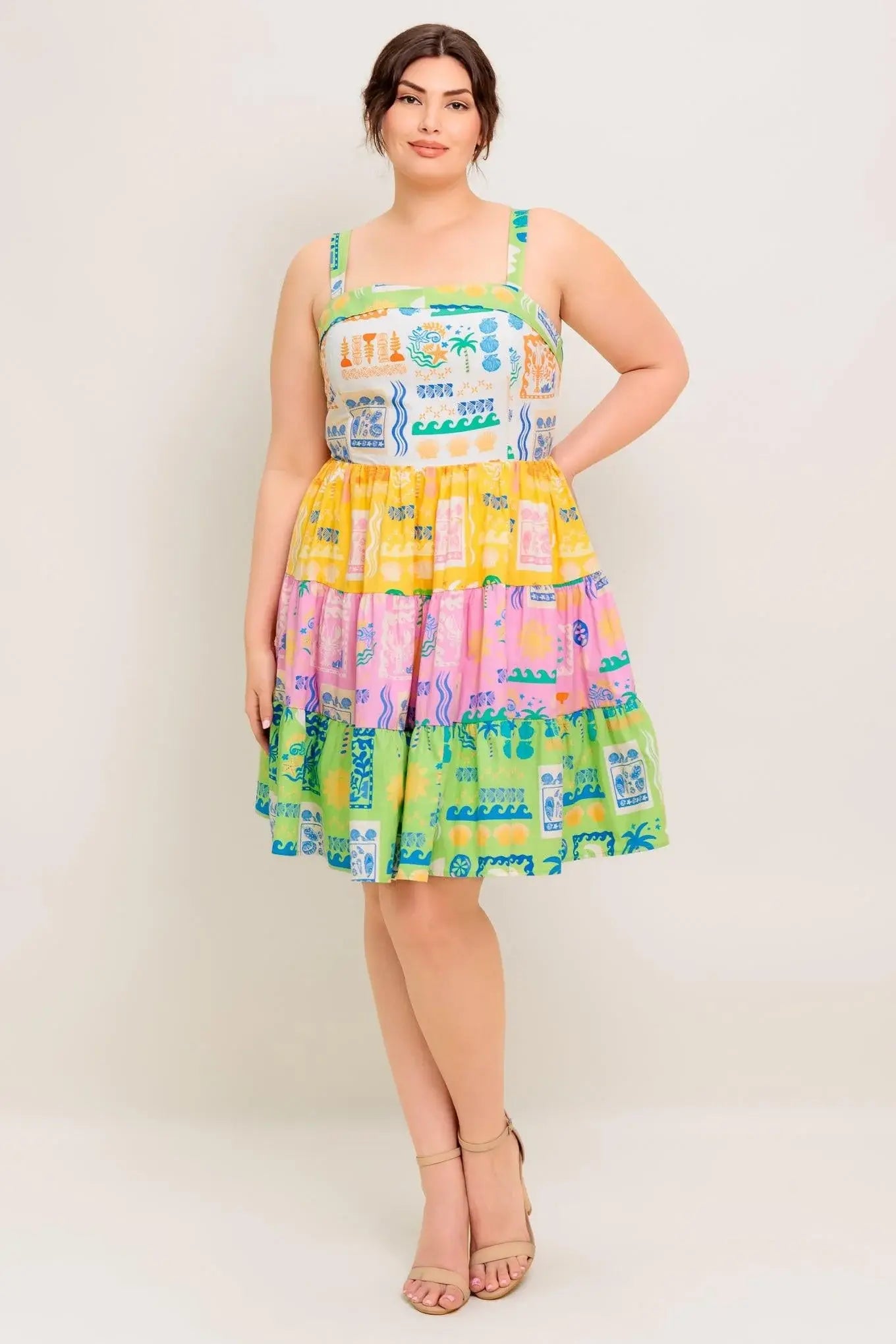 OUT OF OFFICE GREEN WOVEN MINI DRESS - Flying Tomato - Flyclothing LLC