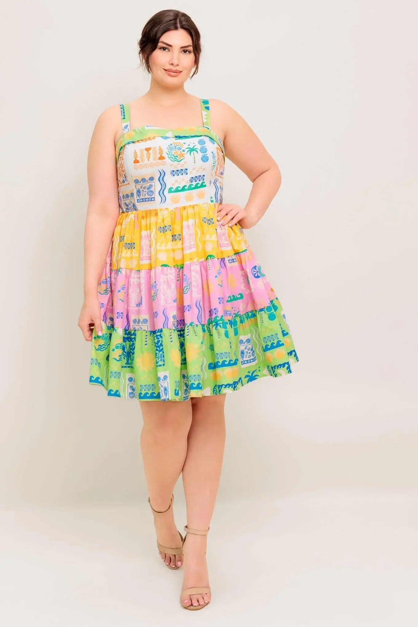 OUT OF OFFICE GREEN WOVEN MINI DRESS - Flying Tomato - Flyclothing LLC