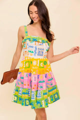 OUT OF OFFICE GREEN WOVEN MINI DRESS - Flying Tomato - Flyclothing LLC