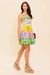 OUT OF OFFICE GREEN WOVEN MINI DRESS - Flying Tomato - Flyclothing LLC