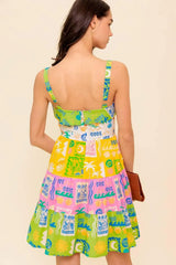 OUT OF OFFICE GREEN WOVEN MINI DRESS - Flying Tomato - Flyclothing LLC